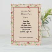 Rode bessen en winterbladschmuck op Kraft-menu-kaa Menu (Staand voorkant)