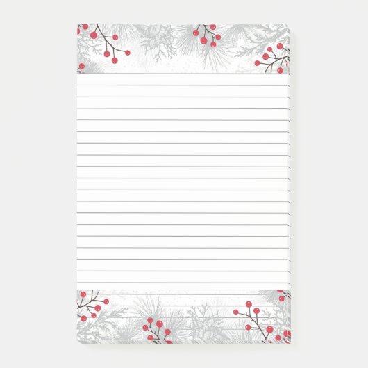 Rode bessen en zilverkleurige spar Post-It® Notes, Notes (Voorkant)