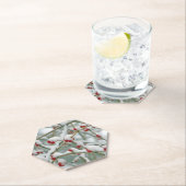 Rode bessen in de sneeuw kartonnen onderzetters (Insitu)