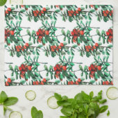 Rode bessen, lingonbessen theedoek (Gevouwen)