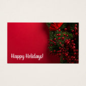 Rode bessen & maretak, Kerstmis Raffle Ticket Visitekaartje (Voorkant)