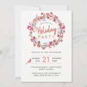 Rode bessen met kerstfeestdag in de winter kaart (Voorkant)