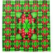 Rode bessen met regendruppels Abstract Natuur patr Douchegordijn (Voorkant)