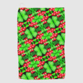 Rode bessen met regendruppels Abstract Natuur patr Golfhanddoek (Voorkant)
