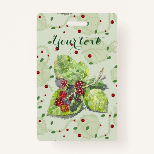 Rode bessen van bramen badge (Voorkant)