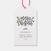 Rode bessen Vrolijke Kerstvakantie Cadeaulabel (Voorkant)