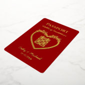 Rode bestemming Chinese trouwpaspoort Folie Uitnodiging (Gedraaid)