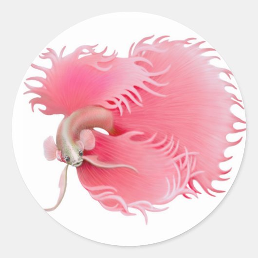 Rode Betta Splendens Vis Sticker (Voorkant)