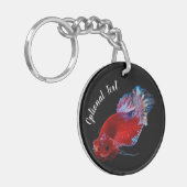 Rode Betta Vechtvis Sleutelhanger (Voorkant Links)
