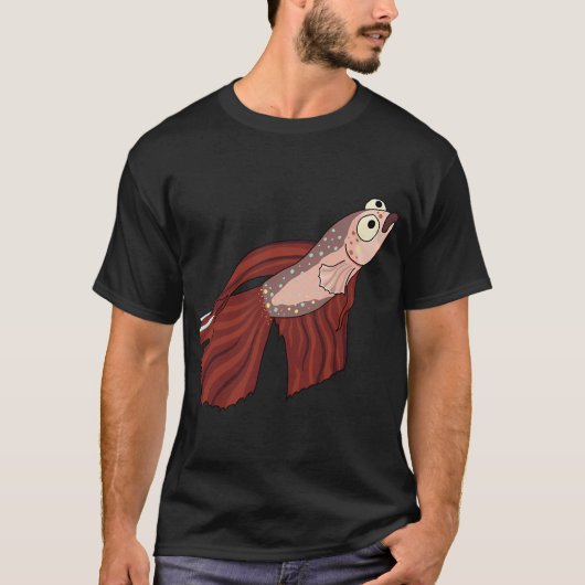 Rode Betta Vis T-shirt (Voorkant)