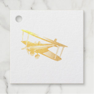 Rode Bi-plane Folie voorkeurstag Bedankjes Labels