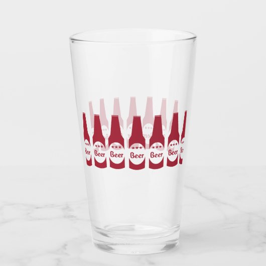 Rode bierflessen glas (Voorkant)