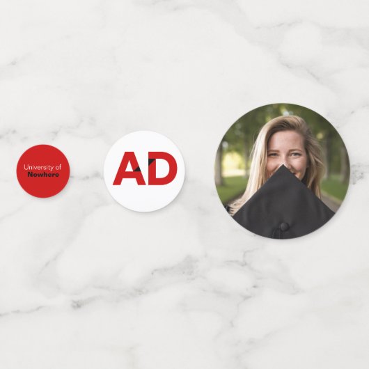 Rode Big Bold Angle Cut Afstuderen Confetti (Voorkanten)