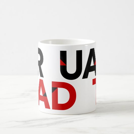 Rode Big Bold Angle Cut Afstuderen Koffiemok (Center)