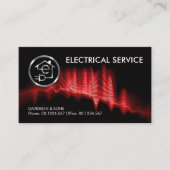 Rode Binaire Code Elektrische Bliksem Visitekaartje (Voorkant)