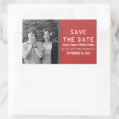 Rode binaire code foto save the date stickers (Tas)