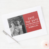 Rode binaire code foto save the date stickers (Envelop)