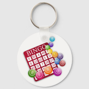 Rode Bingo Kaart n Balls Dubbelzijdig Keychanin Sleutelhanger