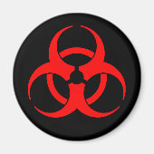 Rode Biohazard Symbool Magneet (Voorkant)