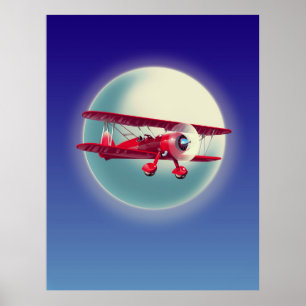 Rode Bivliegtuig Poster