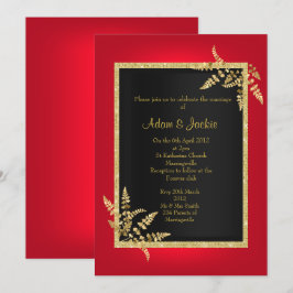 RODE BLACK GOLD leaf ELEGANT CLASSY WEDDING Kaart