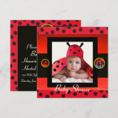 RODE BLACK WITTE BABY BUG Monogram foto-sjabloon Kaart (Voorkant / Achterkant)