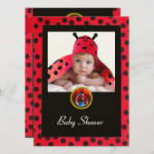 RODE BLACK WITTE BABY BUG Monogram foto-sjabloon Kaart (Voorkant / Achterkant)