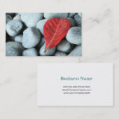 Rode bladeren en stenen visitekaartje (Voorkant / Achterkant)