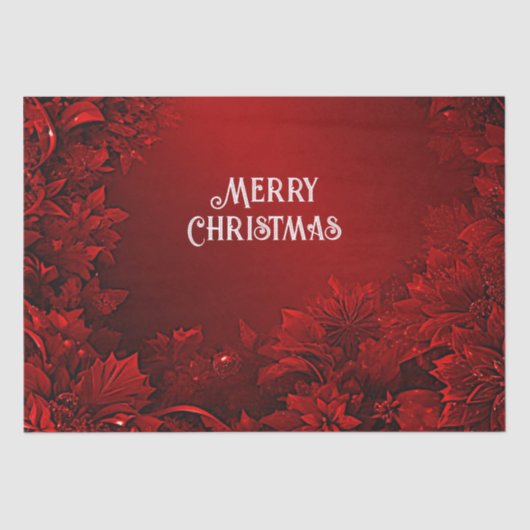 Rode bladeren Floral Holiday Tissue Paper Tissuepapier (Voorkant)