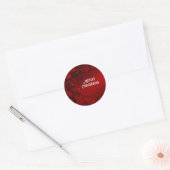 Rode bladeren Floral Kerst sticker (Envelop)