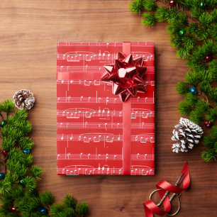 Rode bladmuziek cadeaupapier