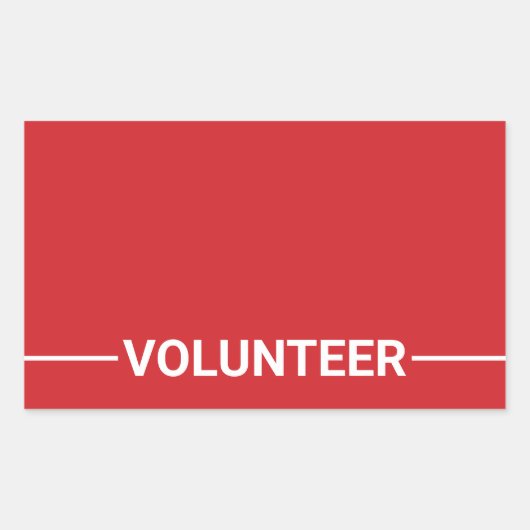 Rode blanco vrijwilliger rechthoekige sticker (Voorkant)