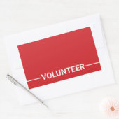 Rode blanco vrijwilliger rechthoekige sticker (Envelop)
