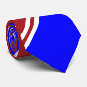Rode Blauw en witte streep Stropdas (Opgerold)