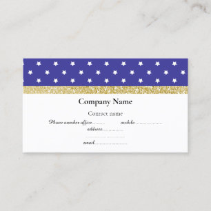 RODE BLAUW WITTE STAR BOW VISITEKAARTJE GOLD