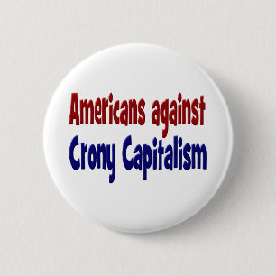 Rode Blauwe-Amerikaan tegen het kroniekkapitalisme Ronde Button 5,7 Cm