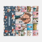 Rode blauwe botanische moderne minimale pampas 15  fleece deken (Voorkant (Horizontaal))