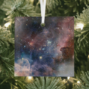 Rode & Blauwe Carina Nebula Hubble Telescoop Glas Ornament