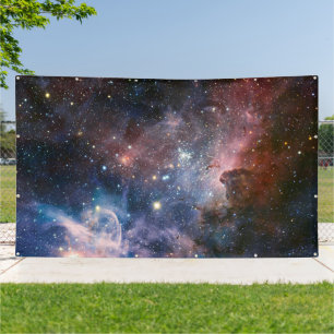 Rode & Blauwe Carina Nebula Hubble Telescoop Spandoek