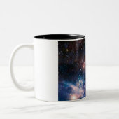 Rode & Blauwe Carina Nebula Hubble Telescoop Tweekleurige Koffiemok (Links)
