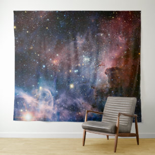 Rode & Blauwe Carina Nebula Hubble Telescoop Wandkleed