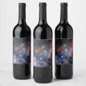 Rode & Blauwe Carina Nebula Hubble Telescoop Wijn Etiket (Flessen)