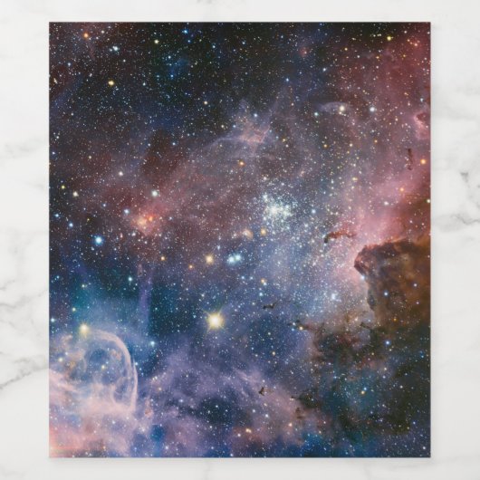 Rode & Blauwe Carina Nebula Hubble Telescoop Wijn Etiket (Enkel label)