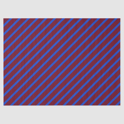 Rode blauwe diagonale strepen tissuepapier (Voorkant)