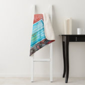 Rode, blauwe en grijze wand, deur en raam sherpa deken (In situ)