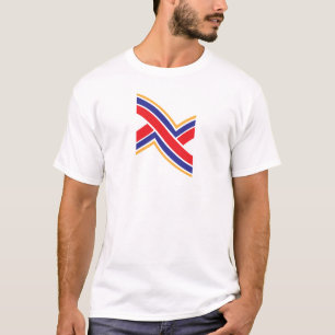 Rode Blauwe Gele Letter X Monogram T-shirt