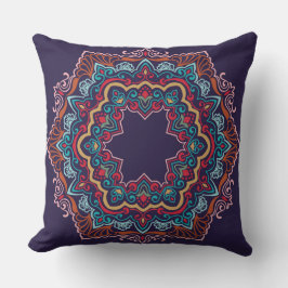 Rode Blauwe Gele Mandala Sierkussen
