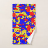 Rode Blauwe Gele Spletters Abstracte Bath-handdoek Bad Handdoek (Handdoek)