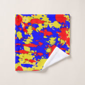 Rode Blauwe Gele Spletters Abstracte Bath-handdoek Bad Handdoek (Wasdoekje)