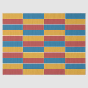 Rode Blauwe Gele Stripes Tissuepapier